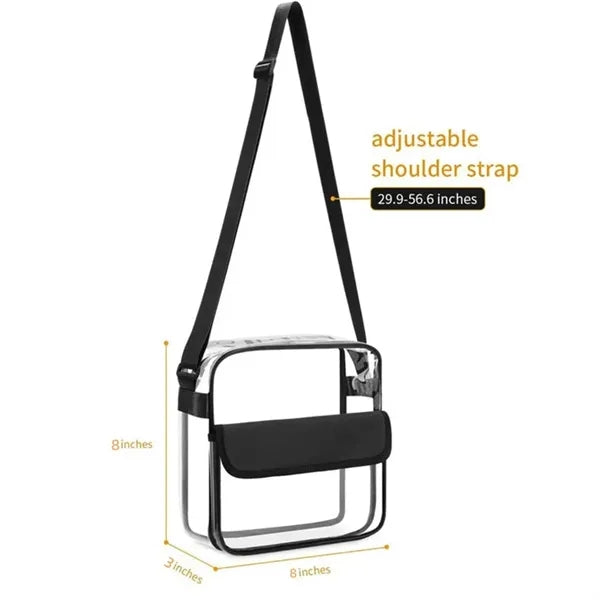 PVC Transparent Crossbody Zipper Shoulder Bag With Strap