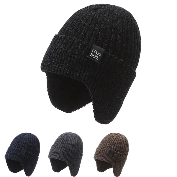 Hand Knit Earflap Hats Skull Cap Gifts for Lover