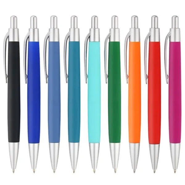 Soft Touch Ballpoint Pen with Flat Grip