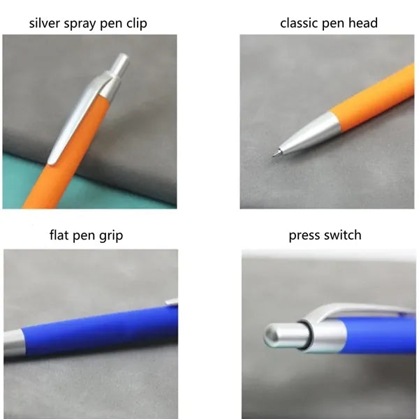 Soft Touch Ballpoint Pen with Flat Grip