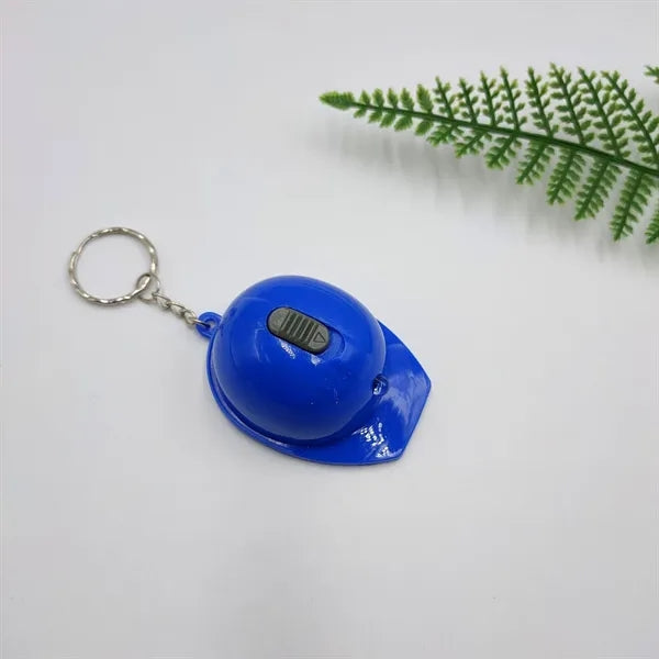 Plastic Helmet Shaped LED Light Bottle Opener Keychain