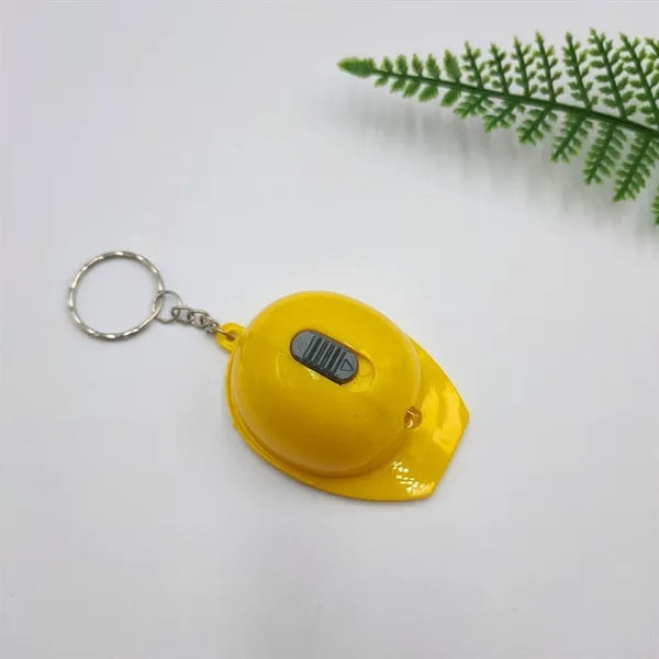 Plastic Helmet Shaped LED Light Bottle Opener Keychain