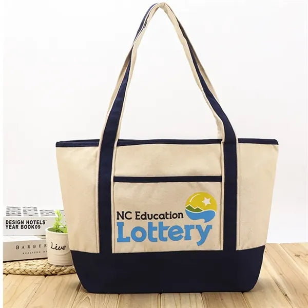 18" Open Top Heavy Duty Deluxe Tote Bag with Outer Pocket
