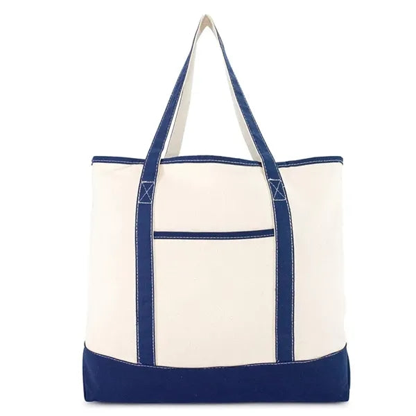 18" Open Top Heavy Duty Deluxe Tote Bag with Outer Pocket