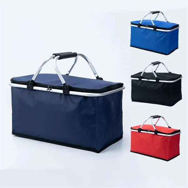 Collapsible Picnic Camping Lunch Basket Insulated Cooler Bag