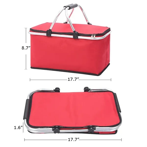 Collapsible Picnic Camping Lunch Basket Insulated Cooler Bag