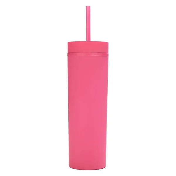 16OZ Skinny Tumbler With Lids And Straws