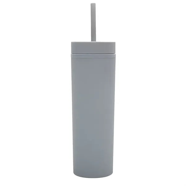 16OZ Skinny Tumbler With Lids And Straws