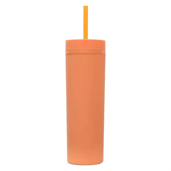 16OZ Skinny Tumbler With Lids And Straws