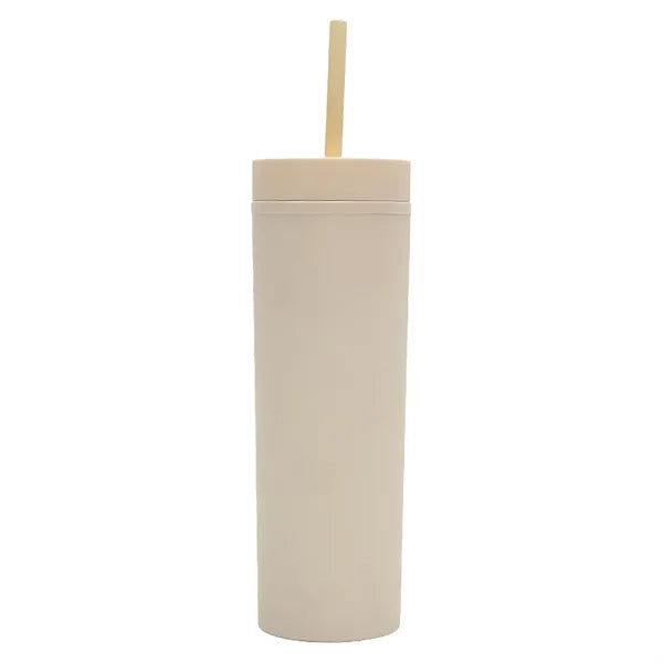 16OZ Skinny Tumbler With Lids And Straws