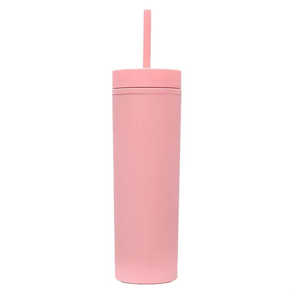 16OZ Skinny Tumbler With Lids And Straws