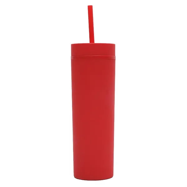 16OZ Skinny Tumbler With Lids And Straws