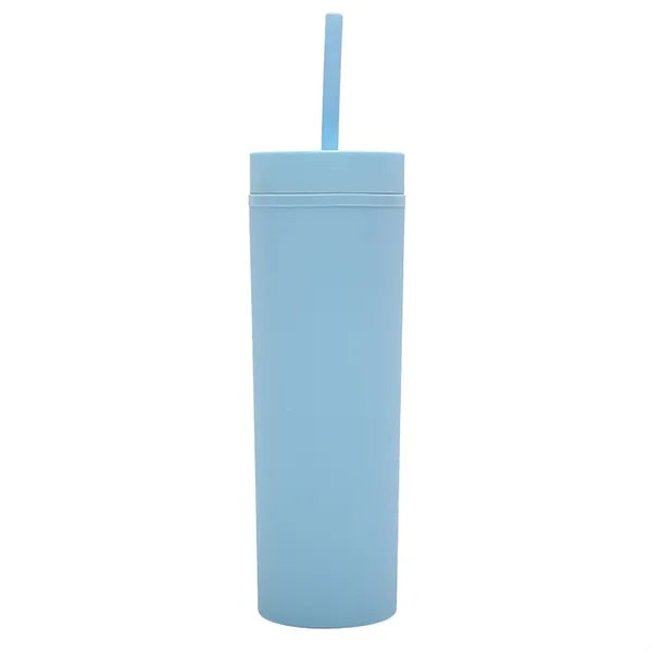 16OZ Skinny Tumbler With Lids And Straws