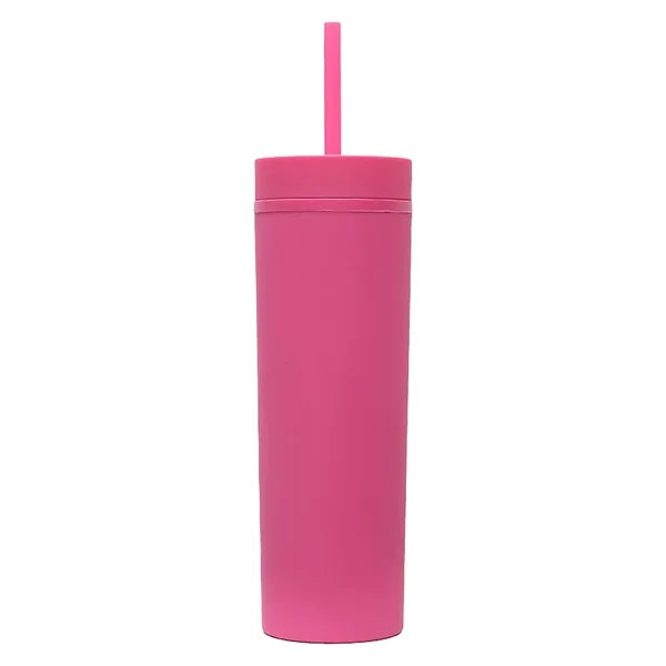 16OZ Skinny Tumbler With Lids And Straws