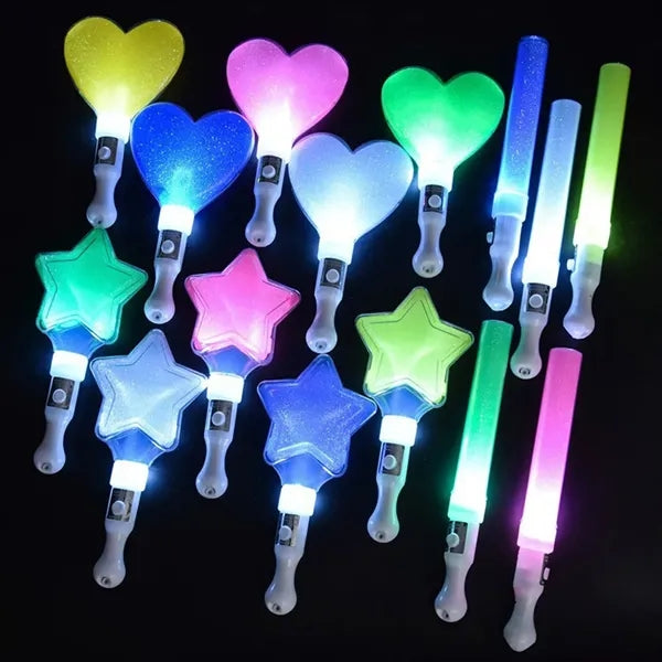 Heart Shaped Flashing LED Glow Sticks