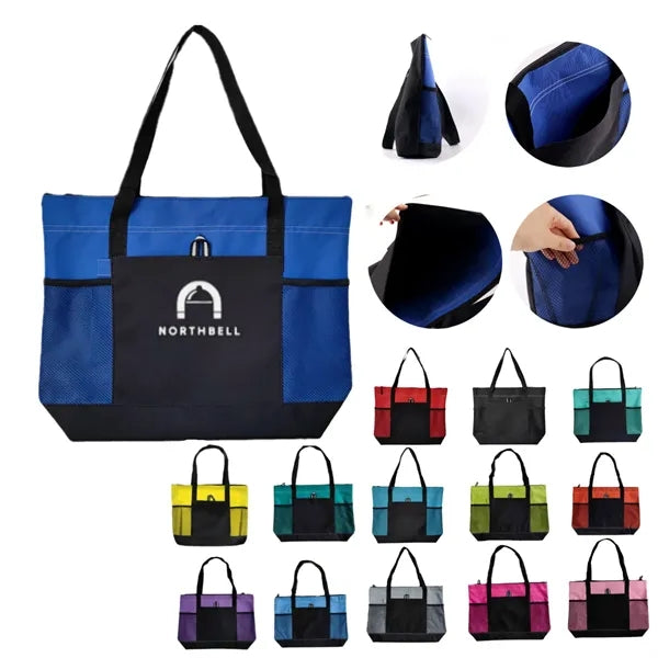 Large Capacity Zippered Tote Bag