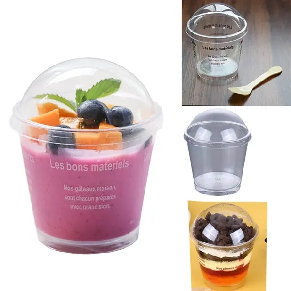 7Oz Plastic Dessert Cups With Lid
