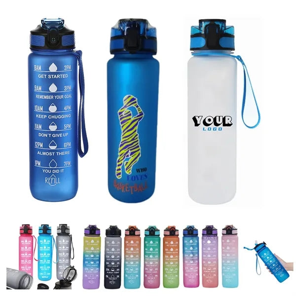 32OZ/1000MLMotivational Water Bottle With Time Marker