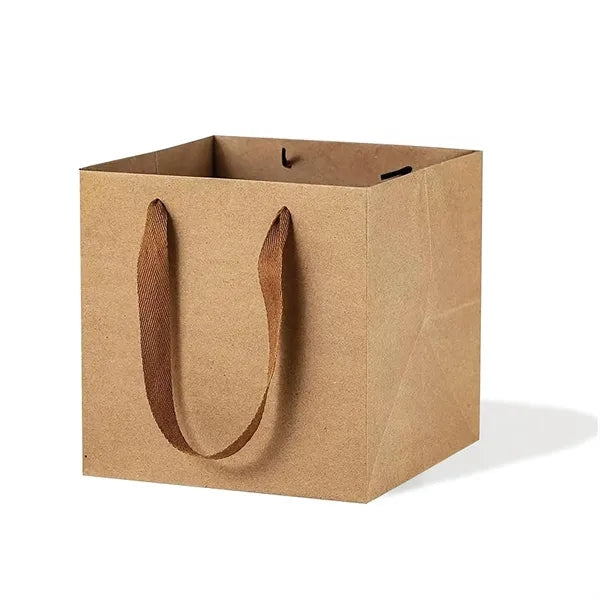 Square Kraft Paper Euro Tote Shopping Bag