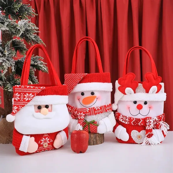Woven Christmas Bags for Gifts Wrapping Shopping