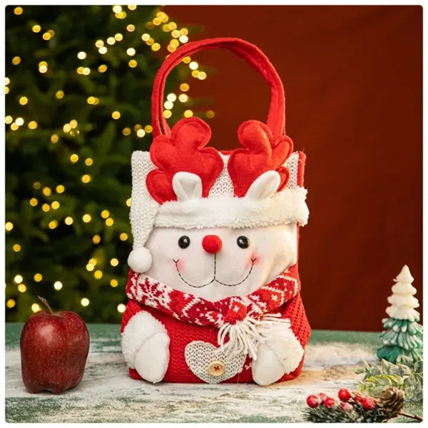 Woven Christmas Bags for Gifts Wrapping Shopping