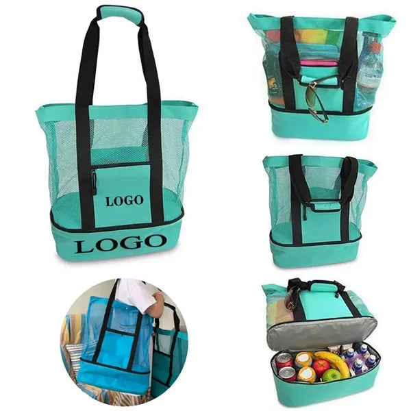 2-in-1 Outdoor Tourism Net Picnic Bag w/Insulation Cooler