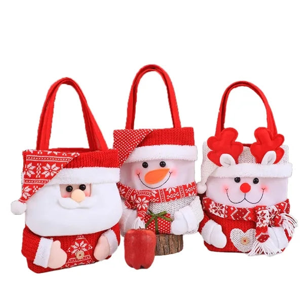 Woven Christmas Bags for Gifts Wrapping Shopping