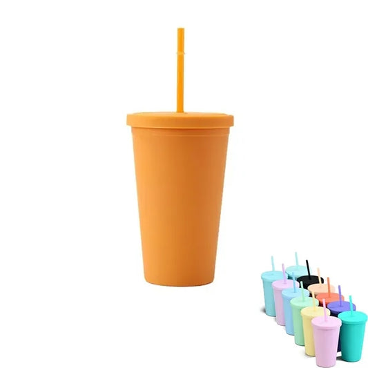 16Oz Plastic Straw Cup