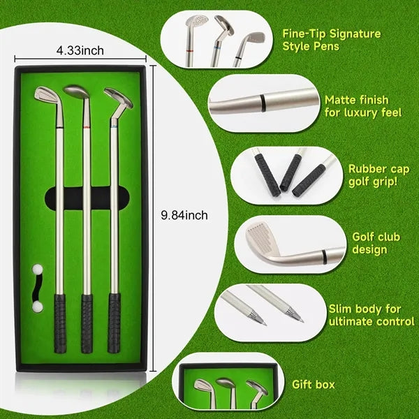 Golf Ballpoint Pen Set Desktop Games Office Desk Toys Funny