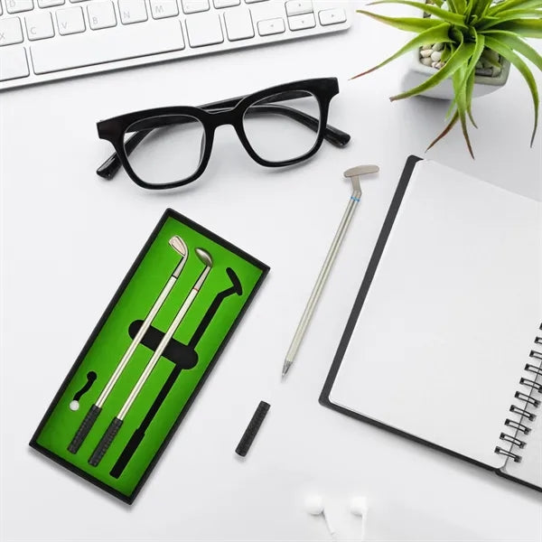 Golf Ballpoint Pen Set Desktop Games Office Desk Toys Funny