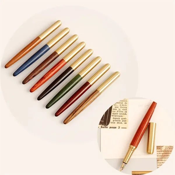 Vintage Design Brass Rosewood Sandalwood Fountain Pen