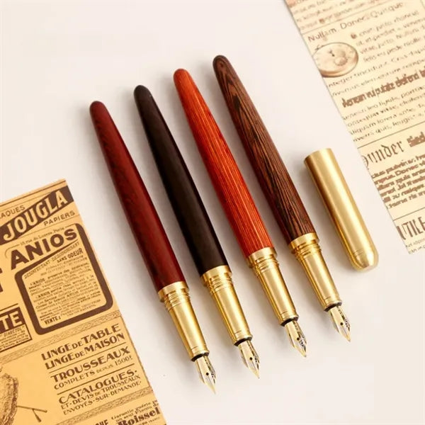Vintage Design Brass Rosewood Sandalwood Fountain Pen