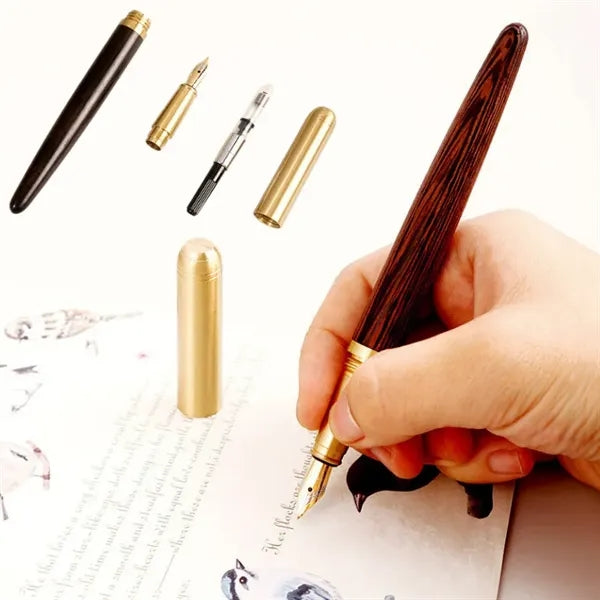Vintage Design Brass Rosewood Sandalwood Fountain Pen