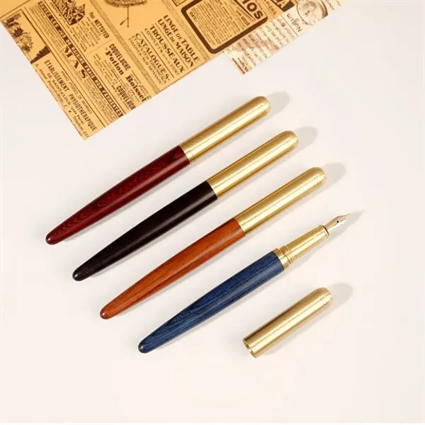 Vintage Design Brass Rosewood Sandalwood Fountain Pen