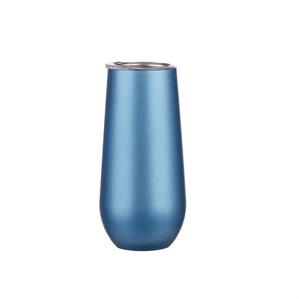 6 OZ Double Insulated Champagne Flute Tumbler with Lid