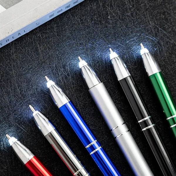 Metal 3 in 1 Multi-Function Stylus Pen with Light Ballpoint