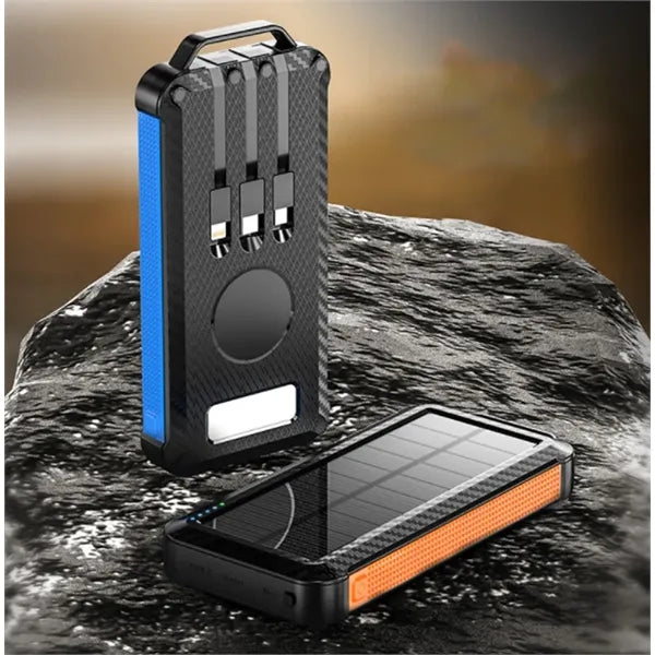 Built-in cables Wireless Charging Outdoor Solar Power Bank