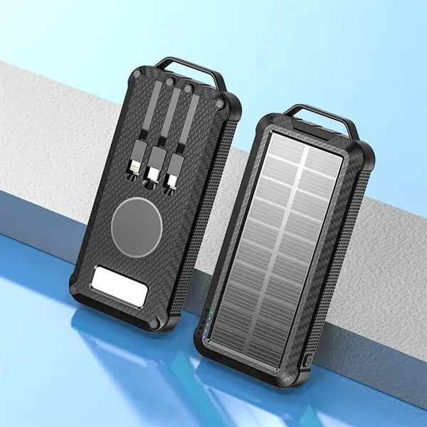 Built-in cables Wireless Charging Outdoor Solar Power Bank
