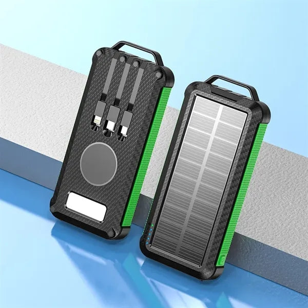 Built-in cables Wireless Charging Outdoor Solar Power Bank