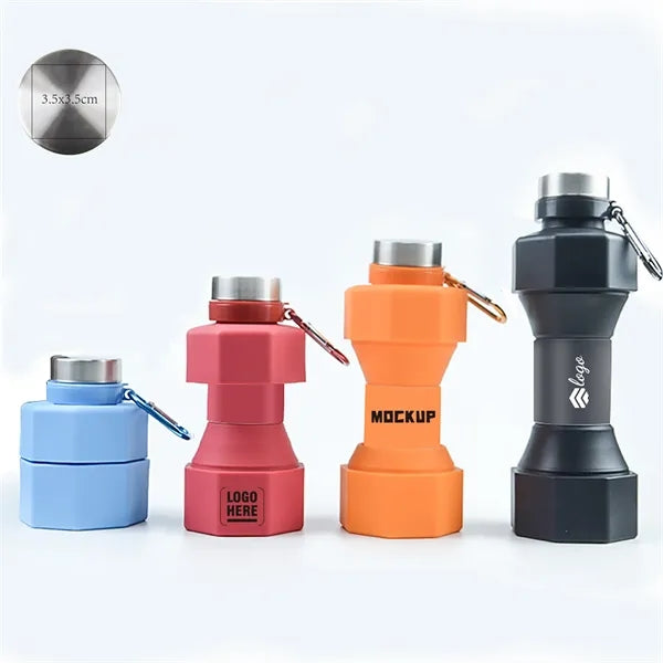 650ML Dumbbell Shaped Silicone Collapsible Water Bottles