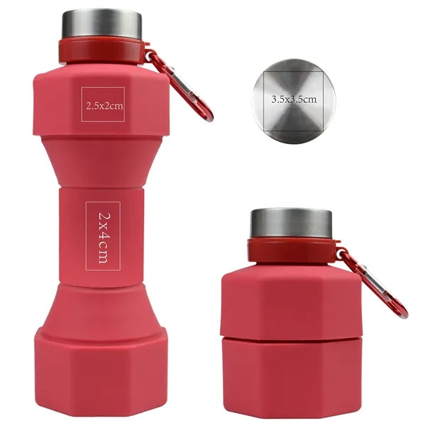 650ML Dumbbell Shaped Silicone Collapsible Water Bottles