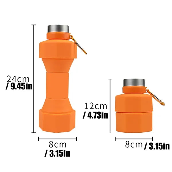 650ML Dumbbell Shaped Silicone Collapsible Water Bottles