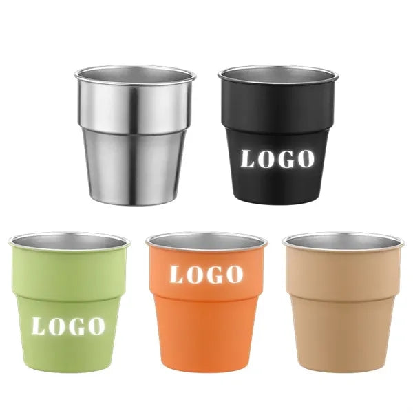 Stackable outdoor stainless steel camping beer cup