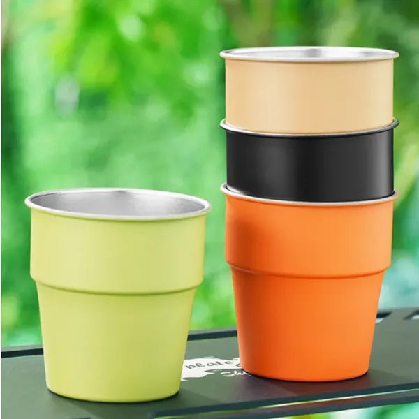 Stackable outdoor stainless steel camping beer cup