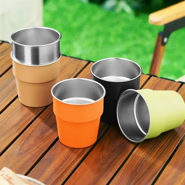 Stackable outdoor stainless steel camping beer cup