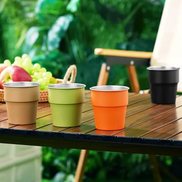 Stackable outdoor stainless steel camping beer cup