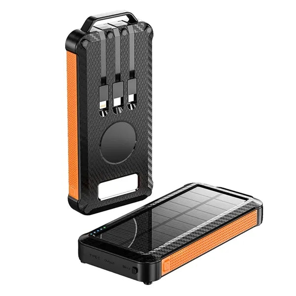 Portable 10000mah Solar Power Bank with Wireless Charger