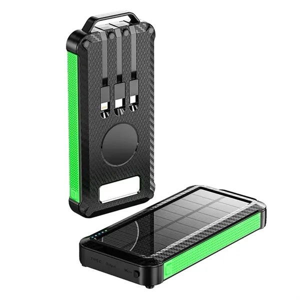 Portable 10000mah Solar Power Bank with Wireless Charger