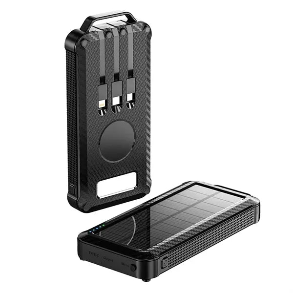 Portable 10000mah Solar Power Bank with Wireless Charger