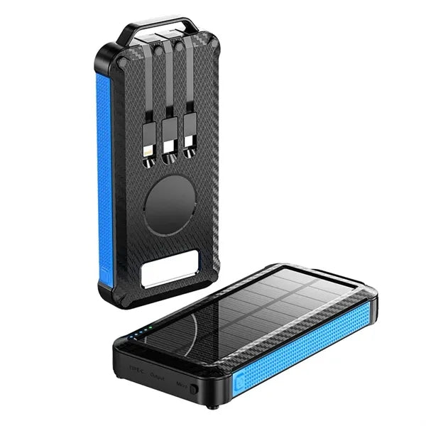 Portable 10000mah Solar Power Bank with Wireless Charger